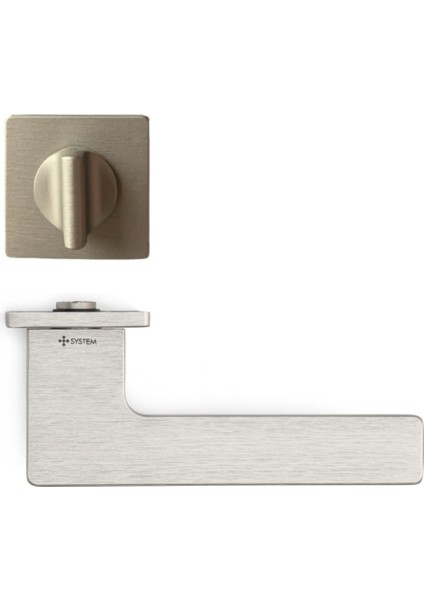 Space Rozetli Kapı Kolu Nikel Saten Renk Wc Mandallı Rozet