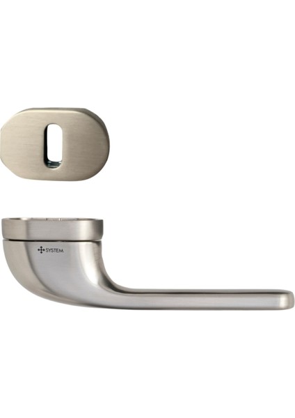 Lokı Rozetli Kapı Kolu Nikel Saten Mat Renk Oda Rozetli
