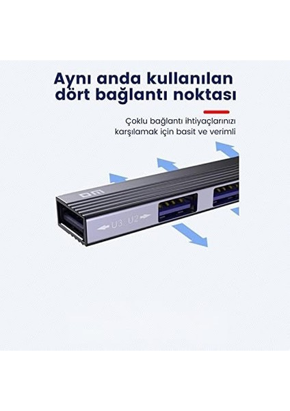 Dm CHB057 USB Type-C To 4 Portlu 3*usb 2.0 1*usb 3.0 Hub Çoklayıcı 1 Metre fiyatları