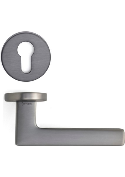 Thor Rozetli Kapı Kolu Füme Renk Yale ( Dış Kapı Rozetli)