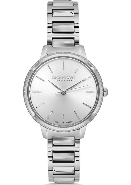DK.1.AG1400.01 Çelik Kasa Çelik Kordon 5 Atm Suya Dayanıklı Metalik Renk Kadın Kol Saati