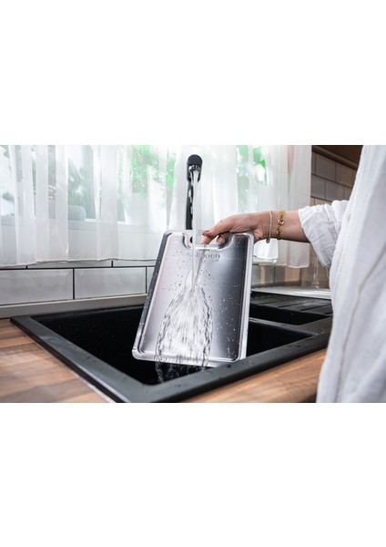 Paslanmaz Çelik Kesim Tahtası 2 Adet - Gri - Solingen indirimleri