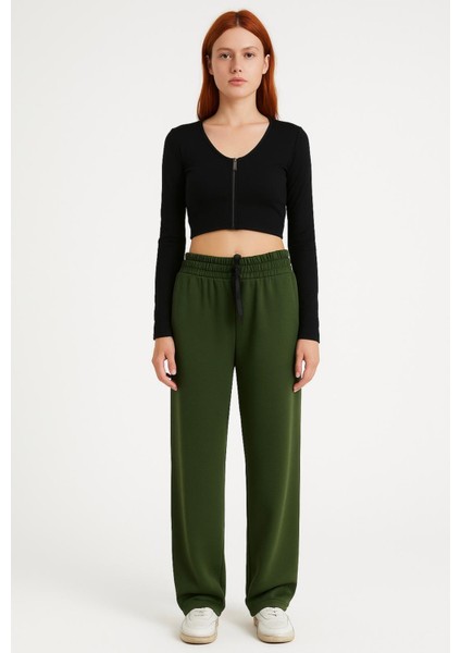 Kadın Haki Interlok Eşofman ALTI-P2268