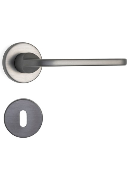 Moon Rozetli Kapı Kolu Füme Renk Oda Rozetli