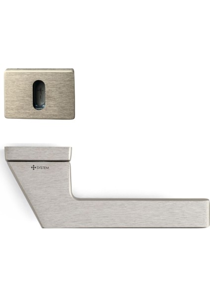 Zyra Rozetli Kapı Kolu Nikel Saten Renk Oda Rozetli