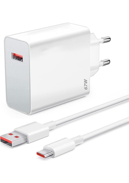 Uyumlu 67W USB Adaptör ve 1mt USB Typec Kablo Şarj Seti
