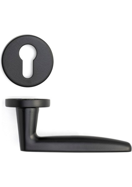 Polna Rozetli Kapı Kolu Mat Siyah Renk Yale ( Dış Kapı Rozetli)