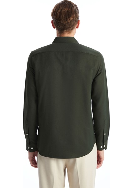 Yeni Sezon Slim Fit Uzun Kollu Armürlü Erkek Gömlek fırsatları