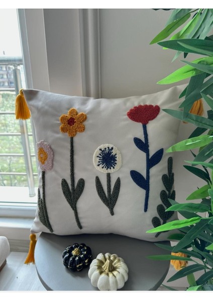 Keten Punch Işlemeli Kırlent Kılıfı 43X43 cm – El Işçiliği Panç Desen & Püskül Detaylı Yastık Kılıfı 2li VEFORMPUNCH2026 fırsatları