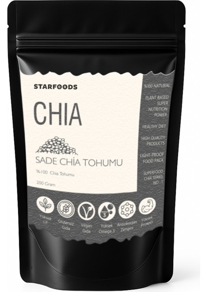 Chia Tohumu Sade 200 Gr. Paraguay Chia Tohumu Chia Series No: 1 fiyatları
