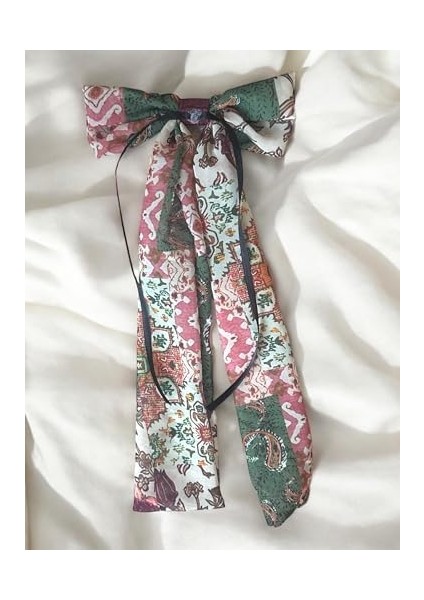 Dekoratif Saç Tokası Seti, Şeker Desenli ve Çiçek Desenli Fiyonk Model, 2'li modelleri