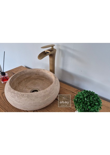 Traverten Bombeli Mini Çanak Lavabo fiyatları