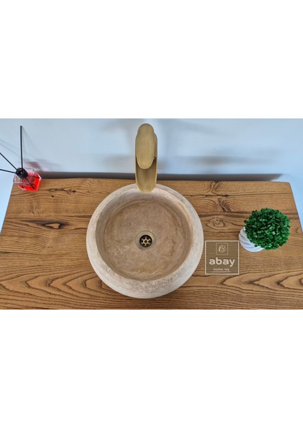 Traverten Bombeli Mini Çanak Lavabo fırsatları