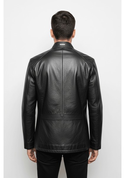 Vance Hakiki Deri Siyah Erkek Ceket modelleri
