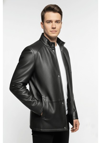Vance Hakiki Deri Siyah Erkek Ceket fırsatları