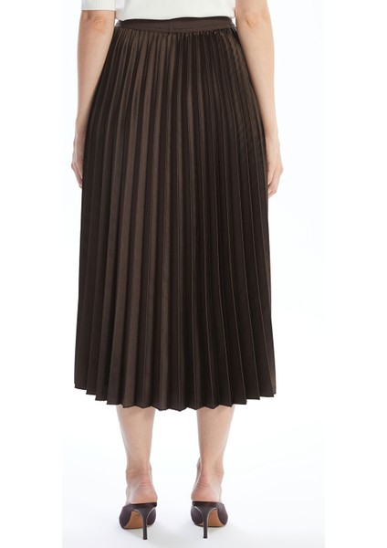 Yeni Sezon Beli Lastikli Saten Kadın Pileli Etek fırsatları