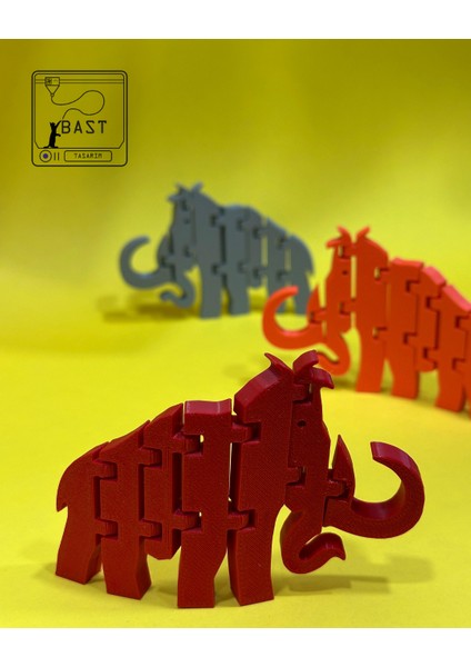 Bast Tasarım 3D Yazıcı Hareketli Eklemli Mamut Oyuncak Figür fırsatları