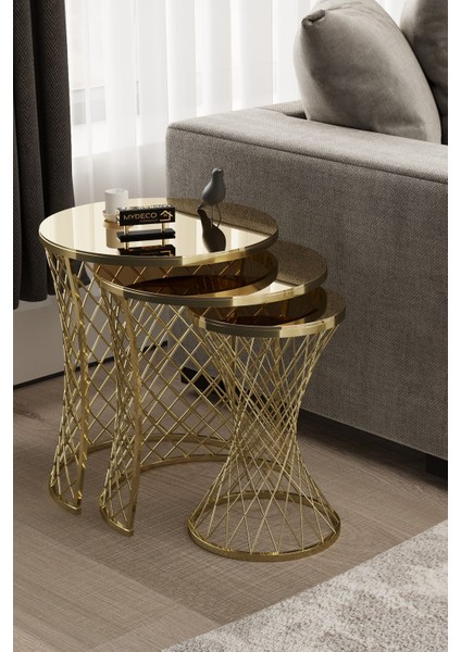 Hasır Zigon Sehpa Gold Kaplama Bronz Ayna fiyatları