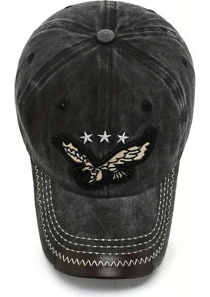 Kartal Nakışlı Vintage Eskitme Retro Model Pamuklu Kot Şapka modelleri