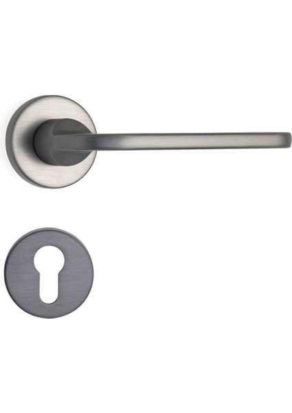 Moon Rozetli Kapı Kolu Füme Renk Yale ( Dış Kapı Rozetli)