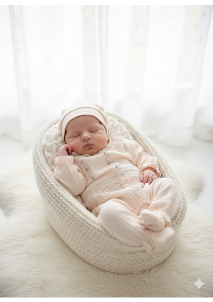 Kız-Erkek Yeni Doğan Hastane Çıkışı % 100 Organik Pamuk Kutulu 10'lu Full Takım Müslin Somon fiyatları