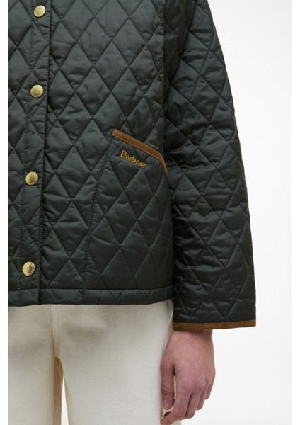 Icons Cropped Liddesdale Kapitone Ceket OL71 Sage