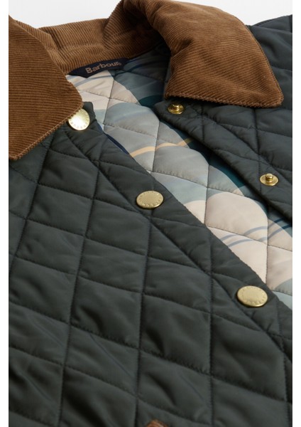 Icons Cropped Liddesdale Kapitone Ceket OL71 Sage