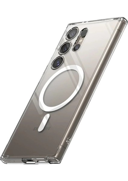 Newface Samsung Galaxy S24 Ultra Kılıf Magneticsafe Şeffaf Silikon - Şeffaf modelleri