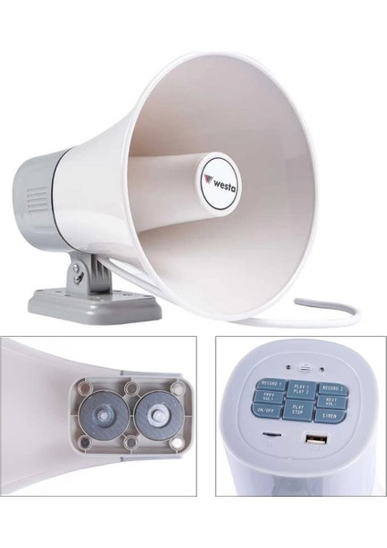 Megafon Sirenli Mıknatıslı 100W Usb/tf – WM-01HSIREN Fonksiyonu fiyatları