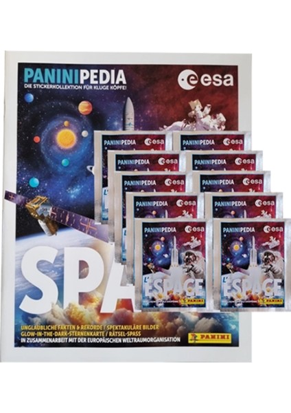 Lisanslı Nasa Space Paninipedia Sticker Album+10 Paket (50 Çıkartma) Uzayı Keşfedin