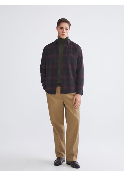 Yeni Sezon Regular Fit Uzun Kollu Ekose Gabardin Erkek Gömlek fiyatları