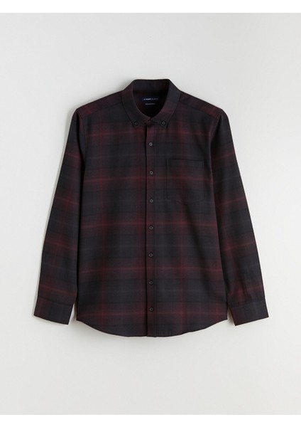 Yeni Sezon Regular Fit Uzun Kollu Ekose Gabardin Erkek Gömlek indirimleri