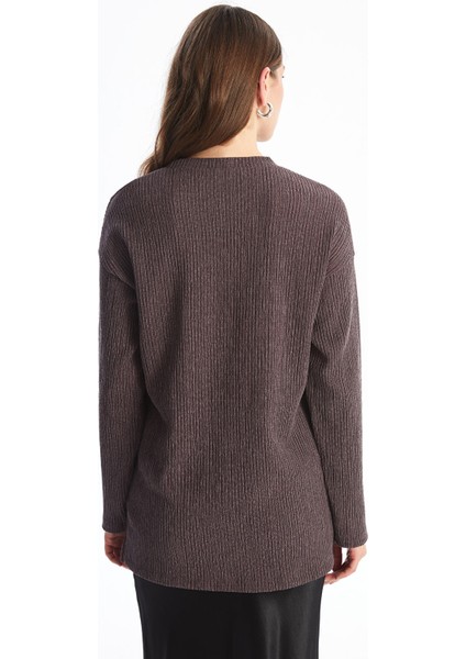 Yeni Sezon Bisiklet Yaka Düz Uzun Kollu Oversize Kadın Bluz fırsatları