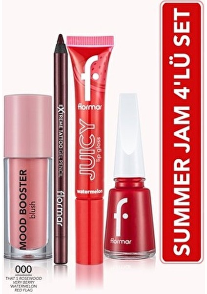Summer Jam 4'lü Makyaj Seti Renkli ve Uzun Süre Kalıcı Günlük Kullanım İçin
