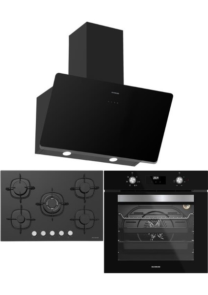 Siyah Ankastre Set (CS5801E7B01 OCAK/S2-BO6502B02 FIRIN/3457 Soho Davlumbaz)