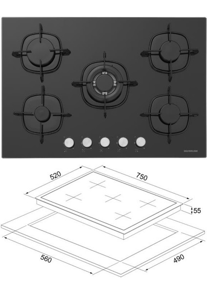 Siyah Ankastre Set (CS5801E7B01 OCAK/S2-BO6502B02 FIRIN/3457 Soho Davlumbaz) fiyatları