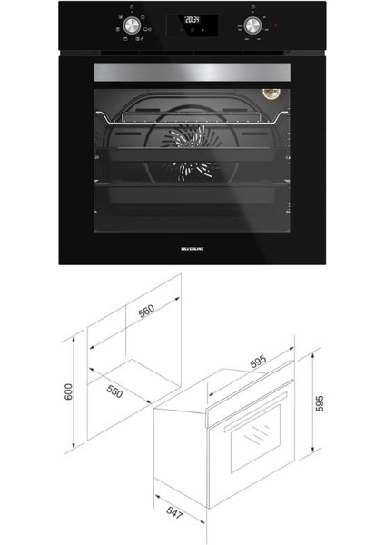 Siyah Ankastre Set (CS5801E7B01 OCAK/S2-BO6502B02 FIRIN/3457 Soho Davlumbaz) modelleri