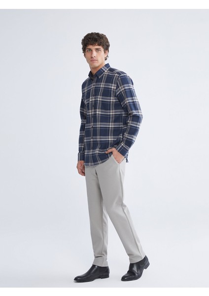 Yeni Sezon Regular Fit Uzun Kollu Ekose Gabardin Erkek Gömlek fiyatları