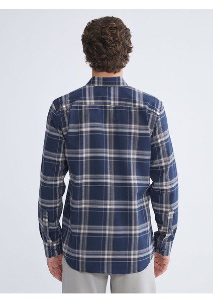 Yeni Sezon Regular Fit Uzun Kollu Ekose Gabardin Erkek Gömlek fırsatları