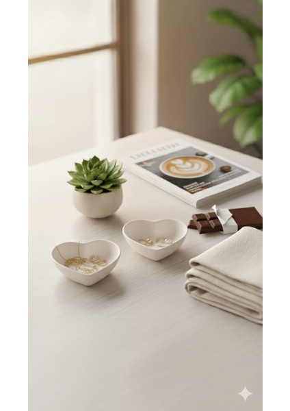 2 Adet Beton Kase - Beton Aksesuar Kutusu, Takı Kutusu, Masaüstü Düzenleyici