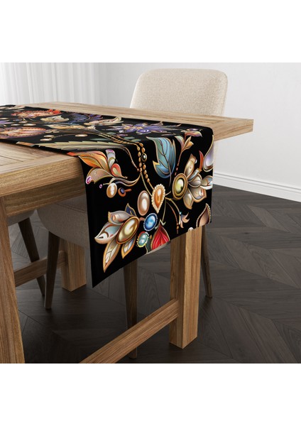 Dijital Baskılı Runner - Çiçek Desenli - 140X40 cm fırsatları