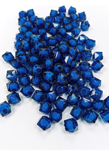 Küp Boncuk Içten Boncuklu Bileklik Çanta Boncuğu 10 mm 50 gr Koyu Mavi - BNC453