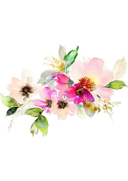 Yuvarlak Pastel Çiçek Desenli Duck Kumaş Masa Örtüsü 150X150 cm indirimleri