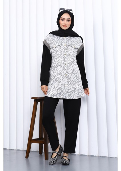 Siyah Tunik Yelek Pantolon Üçlü Takım fiyatları