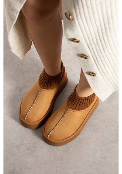 Kadın Triko Boğazlı Kalın Taban Süet Içi Kürklü Şık Günlük Bot fiyatları