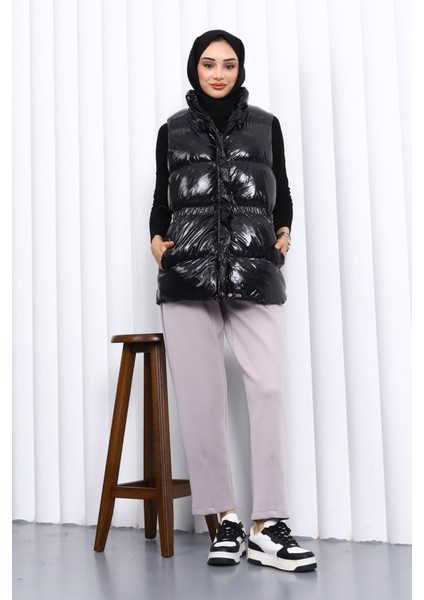 Siyah Bel Lastikli Çift Cepli Şişme Yelek fiyatları