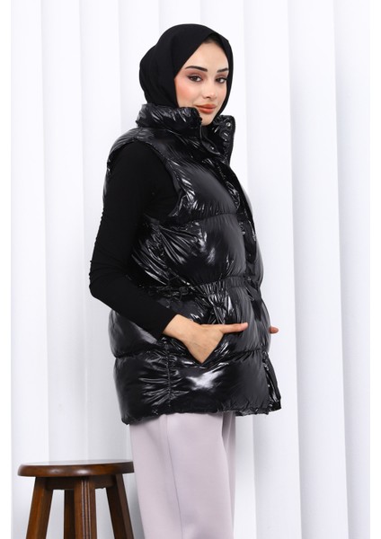 Siyah Bel Lastikli Çift Cepli Şişme Yelek fırsatları