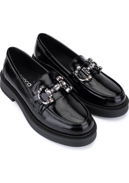 Kadın Hakiki Deri Siyah Rugan Loafer Ayakkabı 488 9000 Bn Ayk SK25-26 Sıyah Krsk Rgn fiyatları