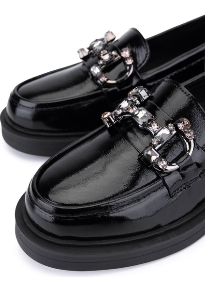 Kadın Hakiki Deri Siyah Rugan Loafer Ayakkabı 488 9000 Bn Ayk SK25-26 Sıyah Krsk Rgn fırsatları