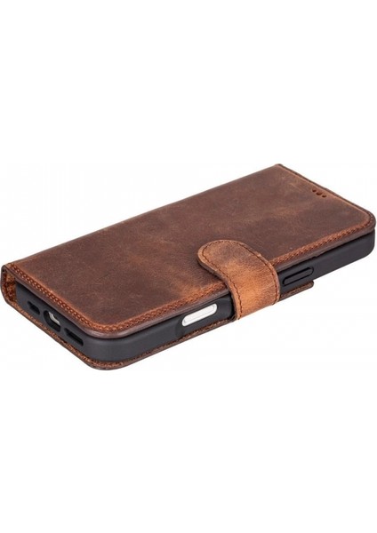 Apple iPhone 16 Pro Max Uyumlu, Hakiki Deri, El Yapımı, Cüzdanlı Kılıf, Antik Kahve fiyatları